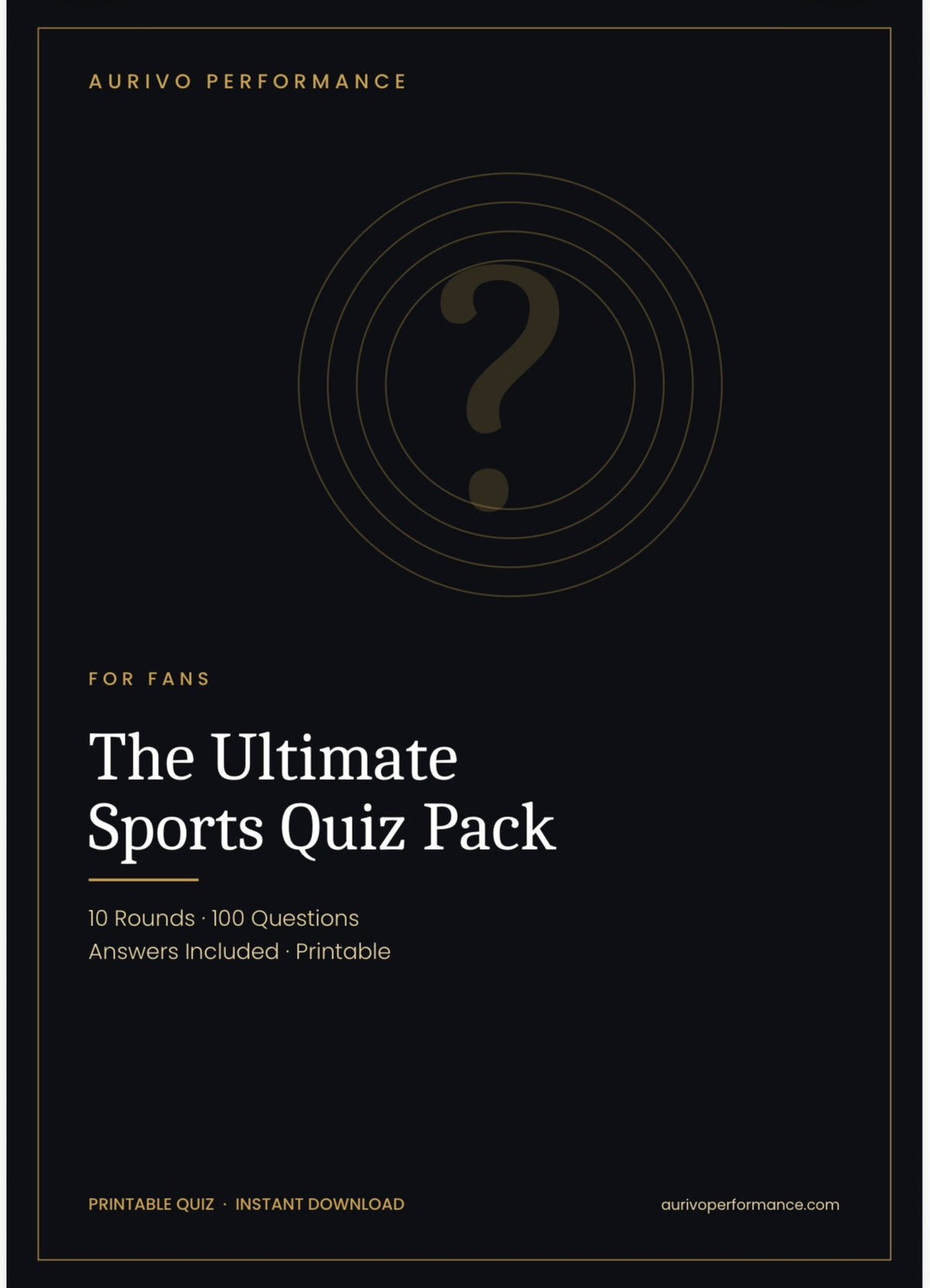 The Ultimate Sports Quiz Pack: 10 Rounds, 100 Questions